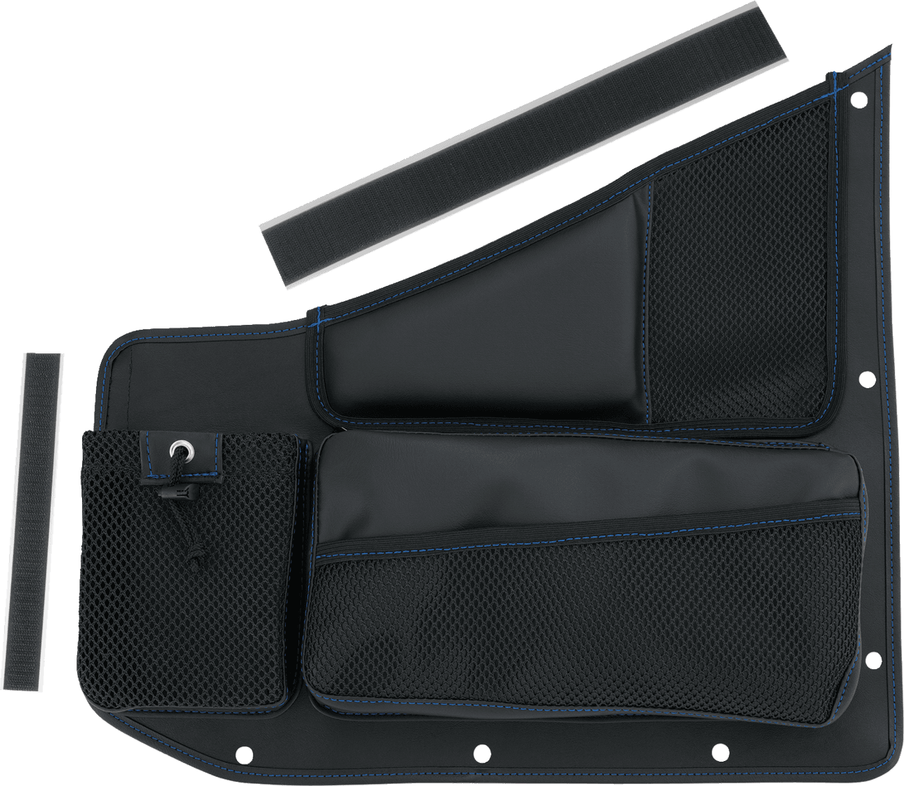 SHOW CHROME 3550-0410 Kaliber Organizer - Passenger - Black w/ Blue Stitching