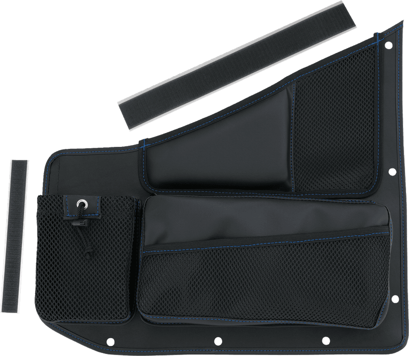 SHOW CHROME 3550-0410 Kaliber Organizer - Passenger - Black w/ Blue Stitching