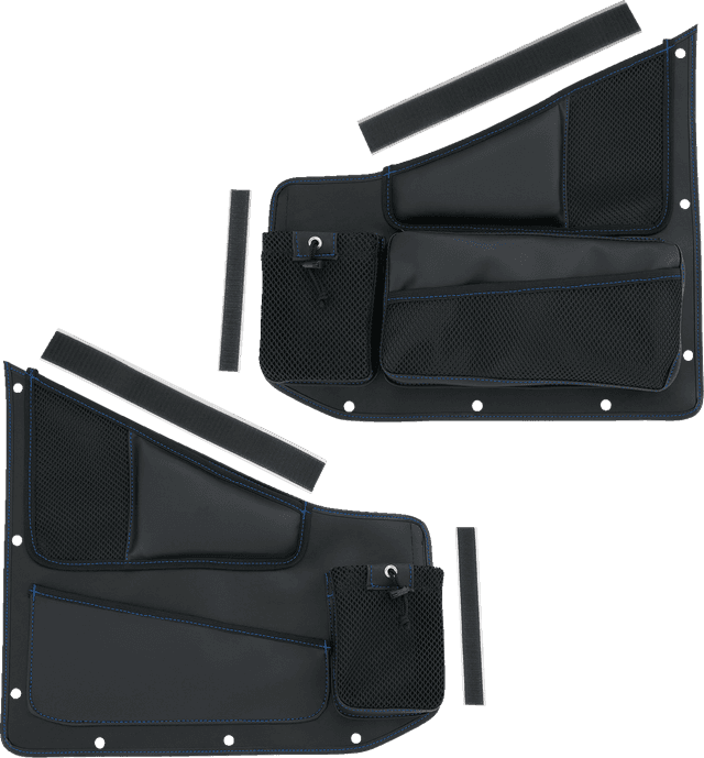 SHOW CHROME 3550-0420 Kaliber Side Organizer - Driver and Passenger - Black w/ Blue Stitching — image 3 of 3