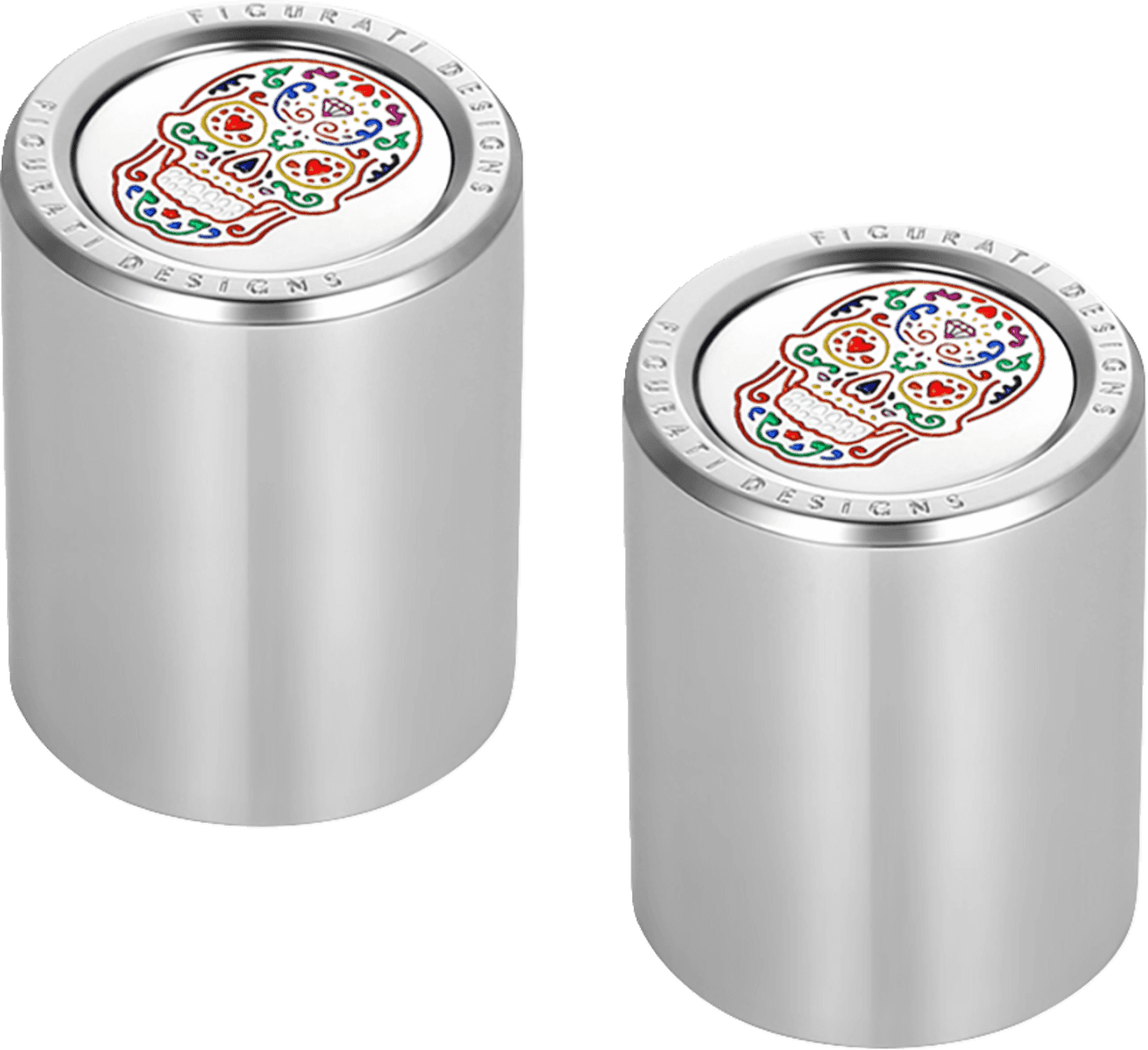 FIGURATI DESIGNS 3550-0433 Docking Cover - Medium - Mirror Polished - Sugar Skull