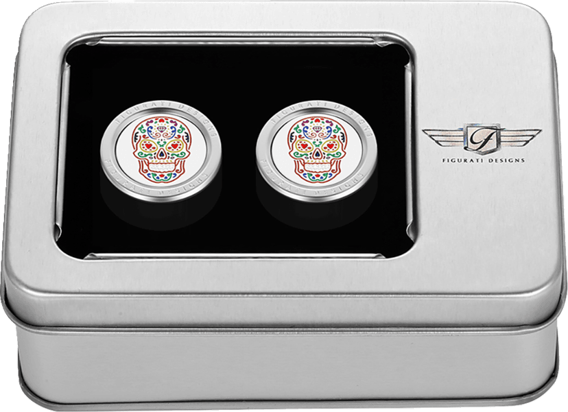 FIGURATI DESIGNS 3550-0433 Docking Cover - Medium - Mirror Polished - Sugar Skull — image 3 of 3