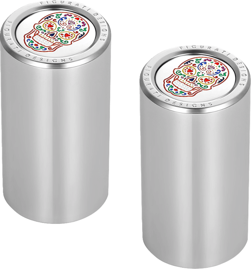 FIGURATI DESIGNS 3550-0435 Docking Cover - Long - Mirror Polished - Sugar Skull — image 1 of 3