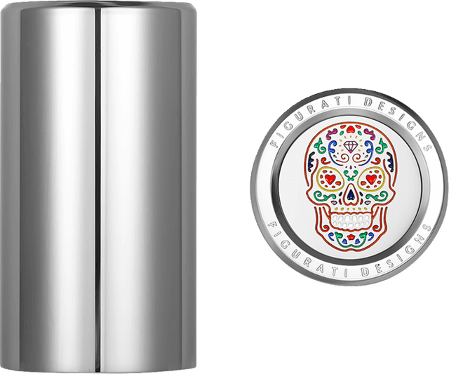 FIGURATI DESIGNS 3550-0435 Docking Cover - Long - Mirror Polished - Sugar Skull — image 2 of 3