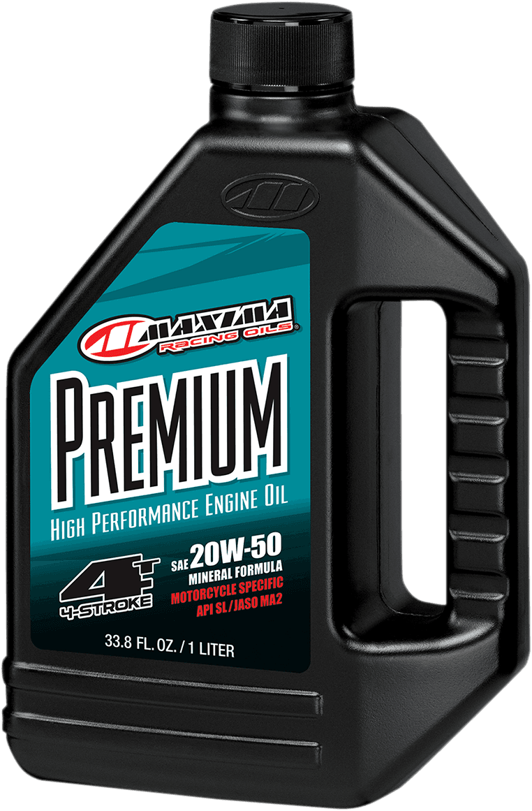 MAXIMA RACING OIL 35901 Premium High Performance Mineral 4T Engine Oil - 20W-50 - 1L