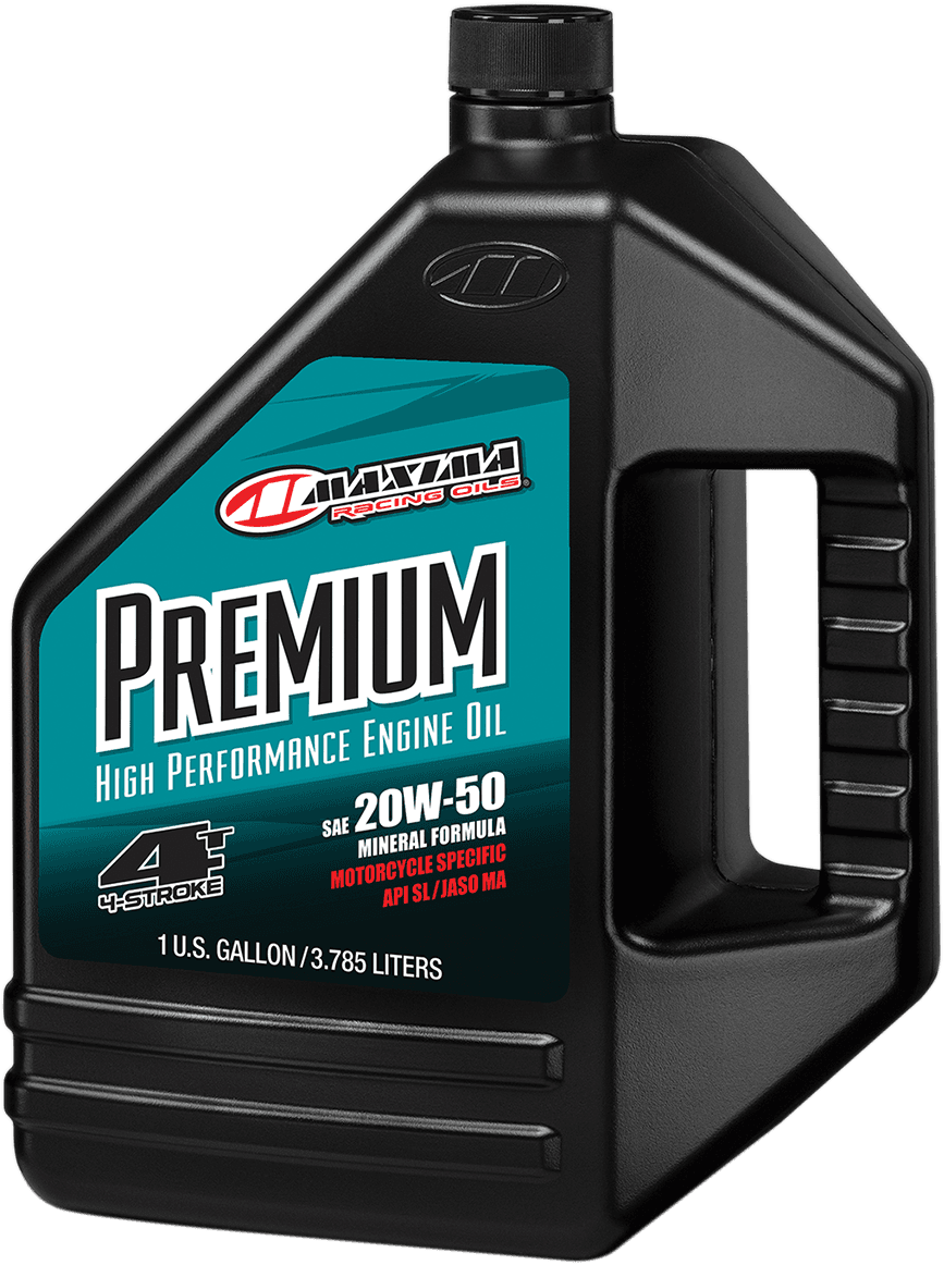 MAXIMA RACING OIL 359128 Premium High Performance Mineral 4T Engine Oil - 20W-50 - 1 US gallon