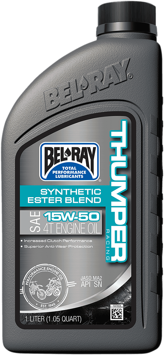 BEL-RAY 3601-0165 Thumper Synthetic Blend 4T Oil - 15W-50 - 1L