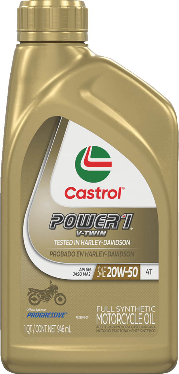 CASTROL 3601-0363 Power 1® Synthetic Engine Oil - V-Twin - 20W-50 - 1 US quart