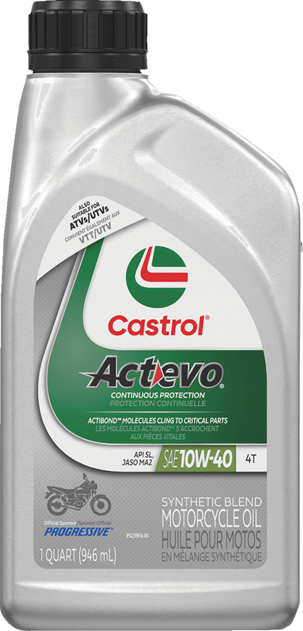 CASTROL 3601-0369 Act Evo® Semi-Synthetic 4T Engine Oil - 10W-40 - 1 U.S. quart