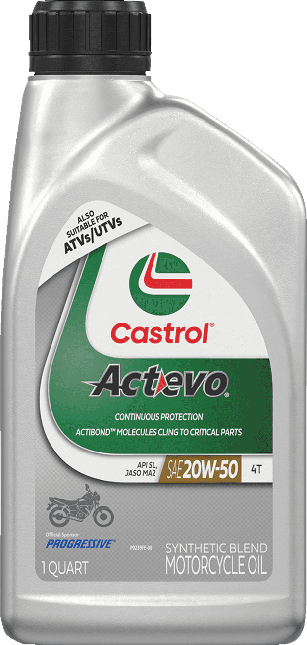 CASTROL 3601-0372 Act Evo® Semi-Synthetic 4T Engine Oil - 20W-50 - 1 U.S. quart