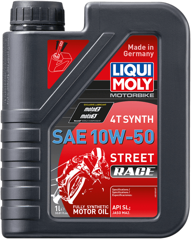LIQUI MOLY 3601-0670 Street Race Synthetic 4T Oil - 10W-50 - 1L