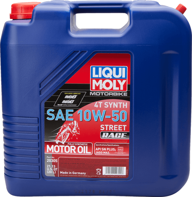LIQUI MOLY 3601-0672 Street Race Synthetic 4T Oil - 10W-50 - 20L