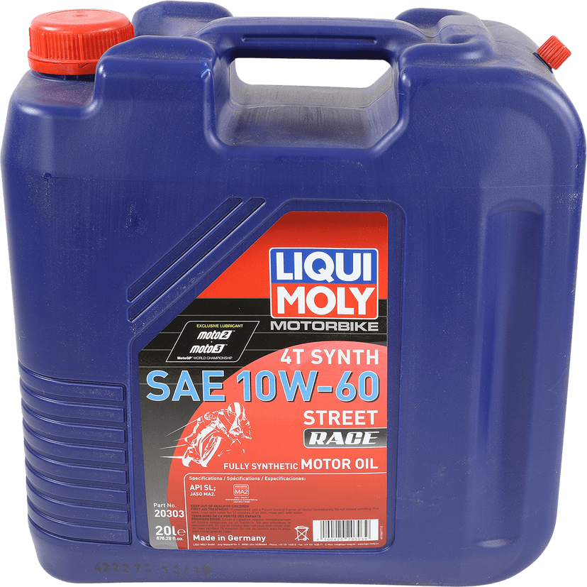 LIQUI MOLY 3601-0675 Street Race Synthetic 4T Oil - 10W-60 - 20L