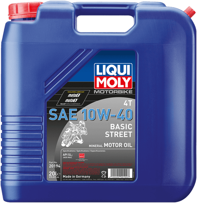 LIQUI MOLY 3601-0699 Basic Street 4T Oil - 10W-40 - 20 Liters