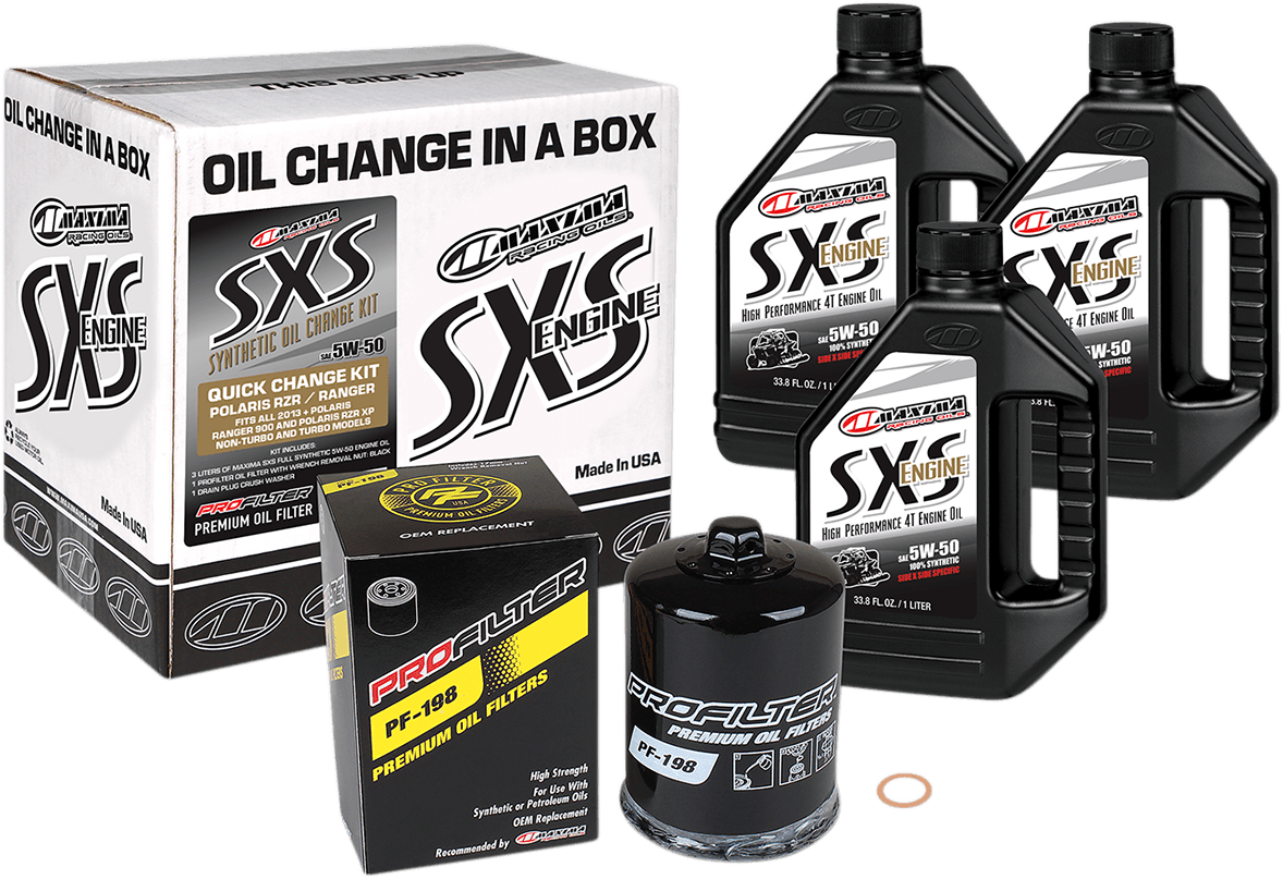 MAXIMA RACING OIL 3601-0728 SXS Synthetic Oil Change Kit - Polaris - 5W-50