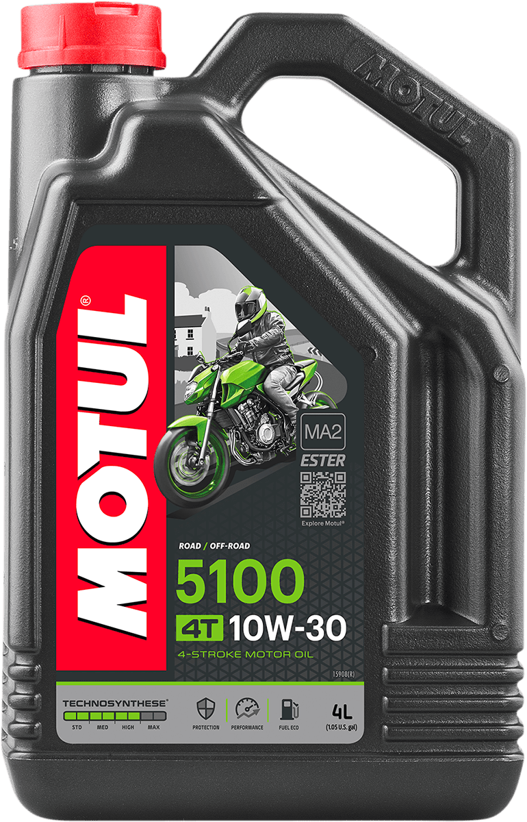 MOTUL 3601-0750 5100 4T Synthetic Blend Oil - 10W-30 - 4L
