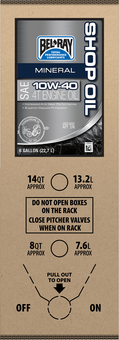 BEL-RAY 3601-0858 Shop Oil - 10W-40 - 6 U.S. gal - Bag-In-Box