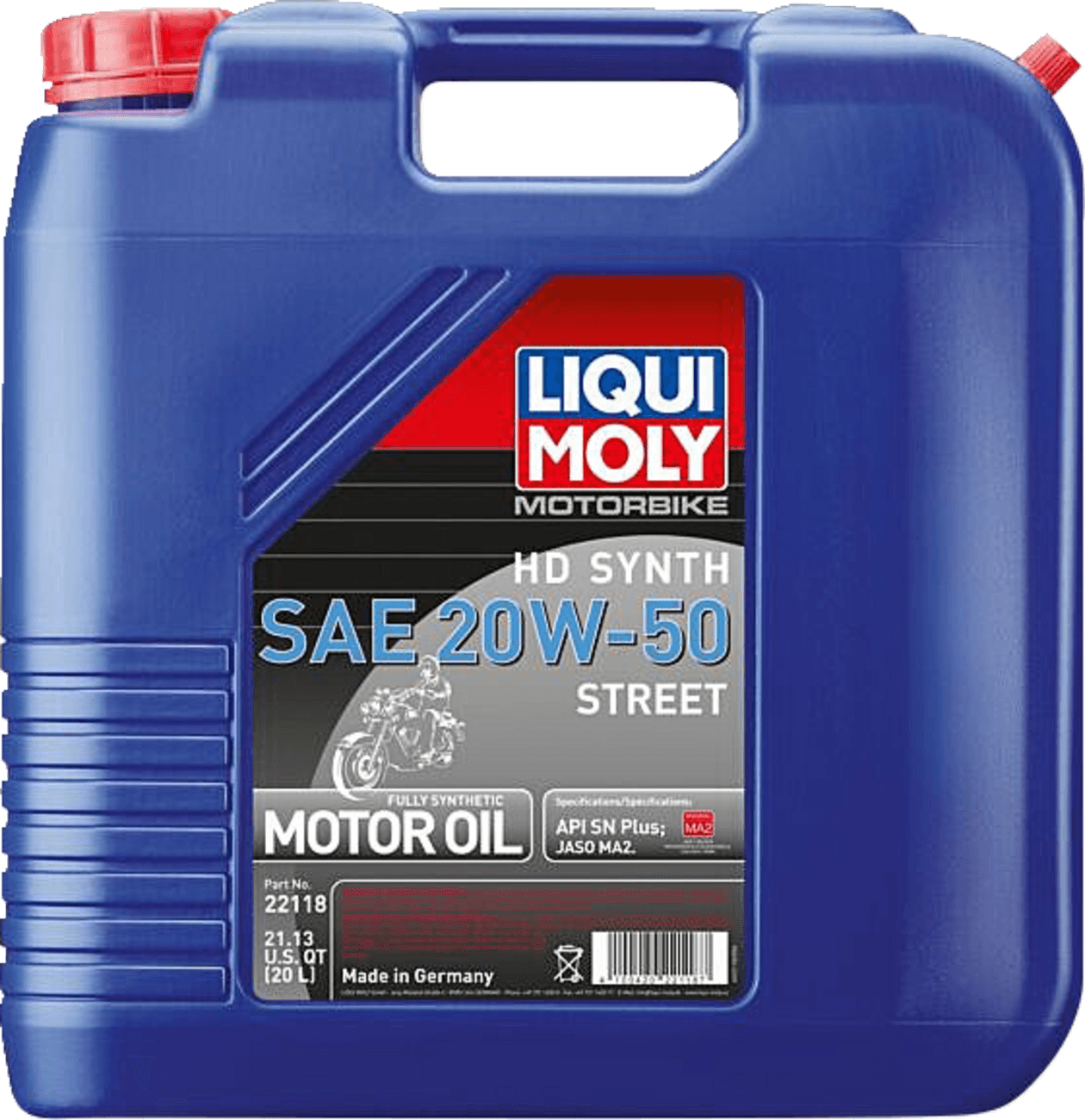 LIQUI MOLY 3601-0861 H-D® Synthetic 4T Street Oil - 20W-50 - 20 Liter