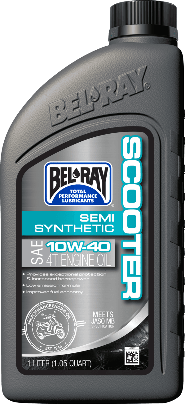 BEL-RAY 3601-0915 Semi-Synthetic Scooter Oil - 10W-40 - 1 L