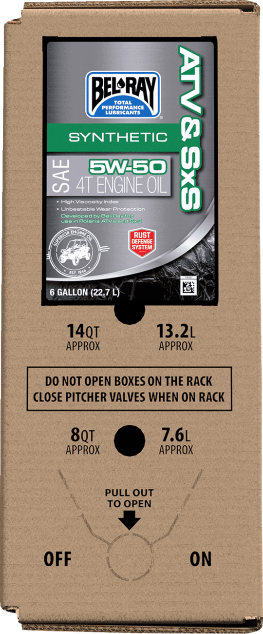 BEL-RAY 3601-0938 ATV & SxS Synthetic Oil - 6 US Gal - Box in Bag