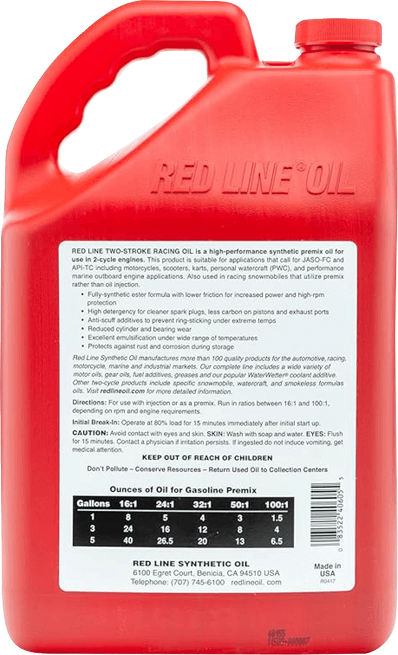 RED LINE SYNTHETIC OIL 3602-0187 2-Stroke Racing Oil - 1 US gallon — image 2 of 2
