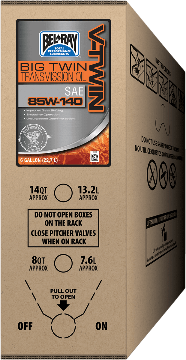 BEL-RAY 3603-0078 Big Twin Transmission Oil - 6 U.S. gal. - Bag-In-Box