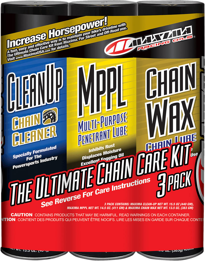 MAXIMA RACING OIL 3605-0069 Chain Wax/Care Kit - Aerosol