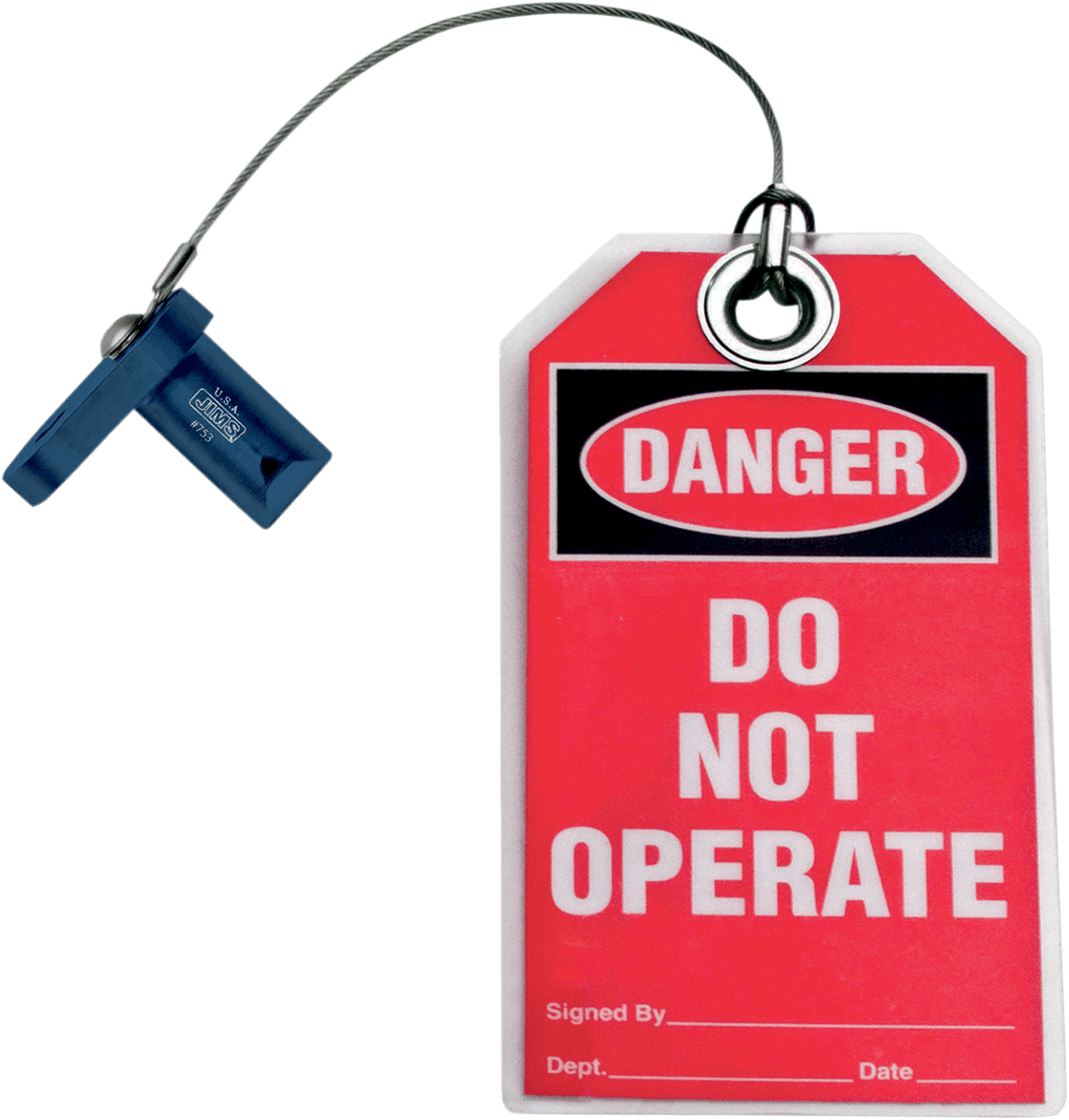 JIMS 3801-0235 Flywheel Lock with Tag - Mighty Bite - Blue - Twin Cam