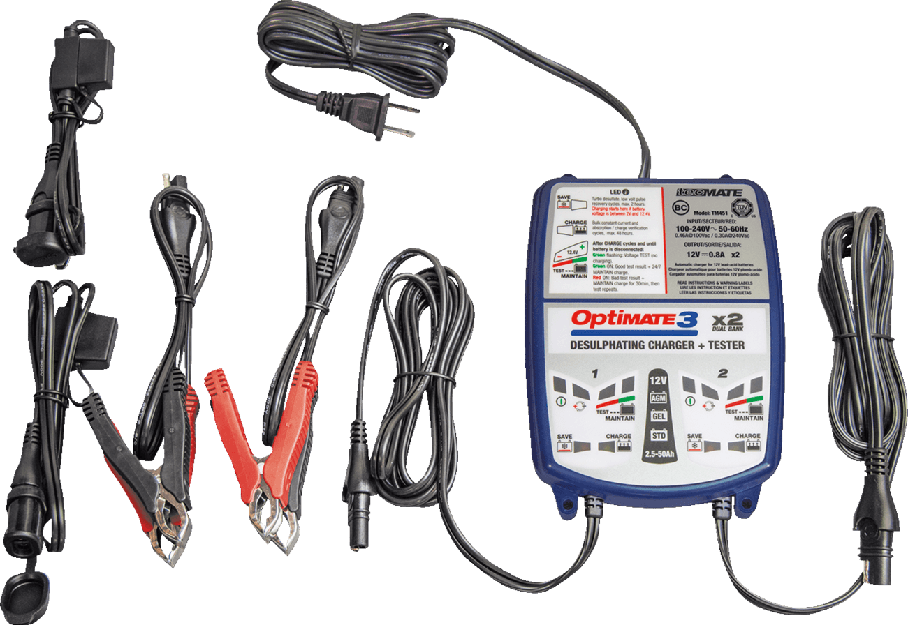 TECMATE 3807-0262 Battery Charger/Maintainer - 2 Bank