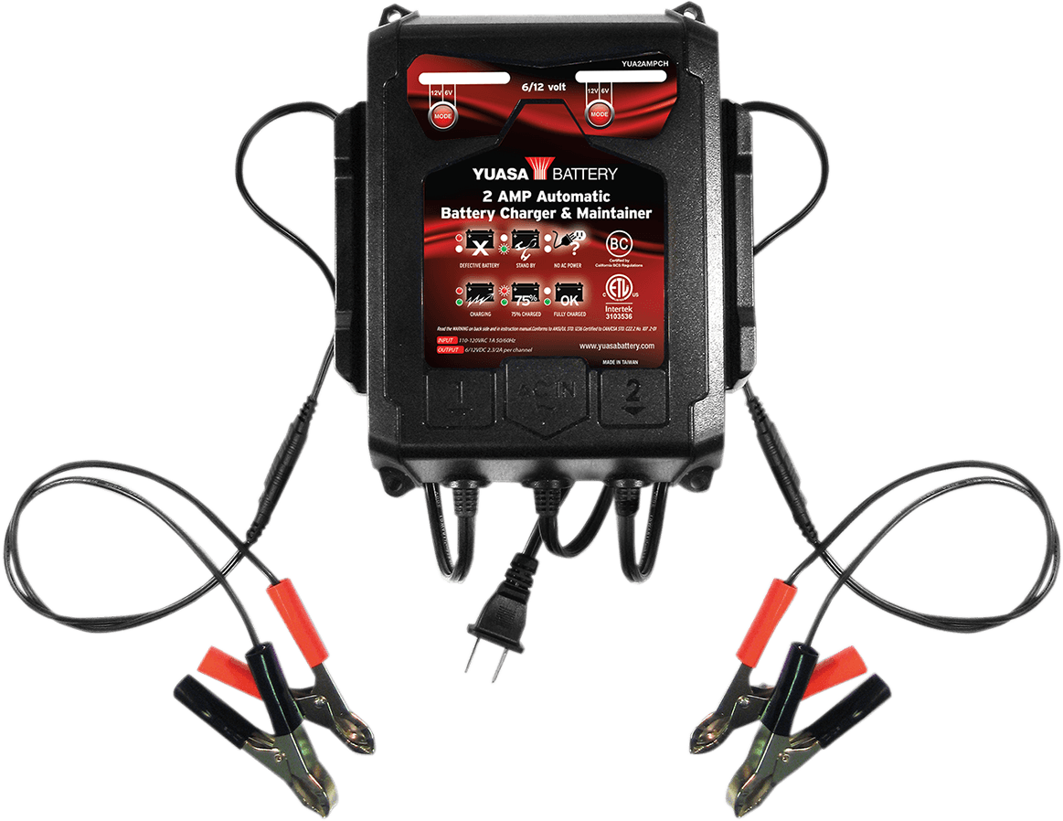 YUASA 3807-0461 Battery Charger - 2 A - 6/12 V
