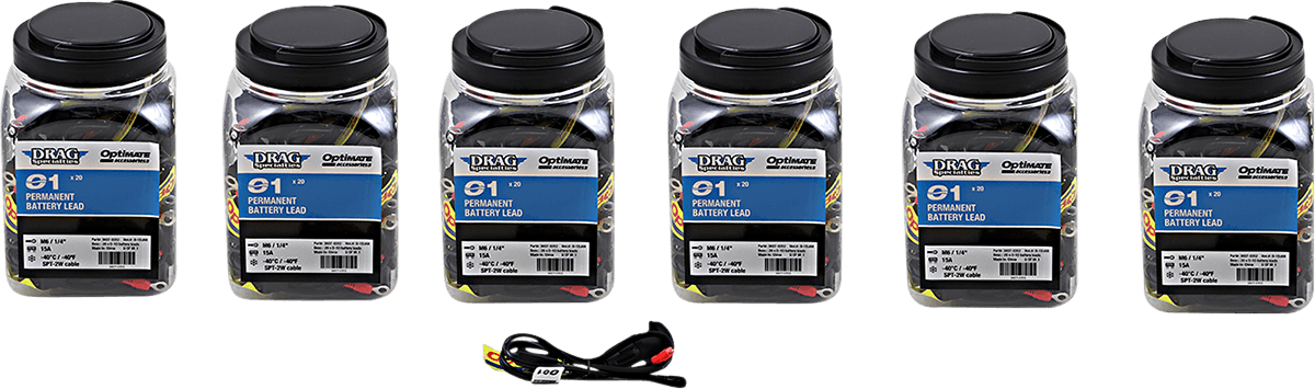 TECMATE 3807-0537 Drag Specialties Permanent Battery Lead O-01 - Six Jars of 20