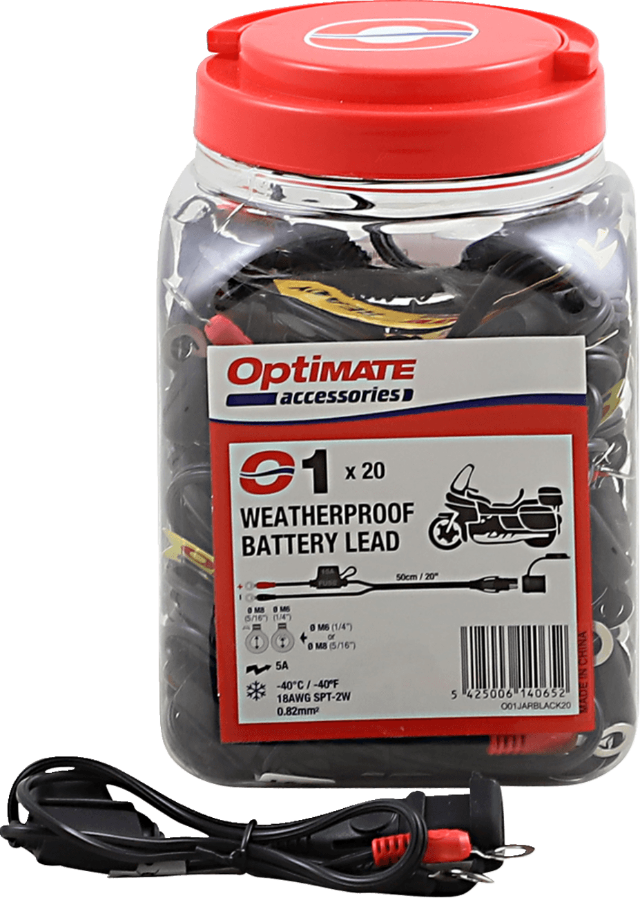 TECMATE 3807-0540 Battery Lead with Ring Terminal - 12V - Fused - 20 Pack
