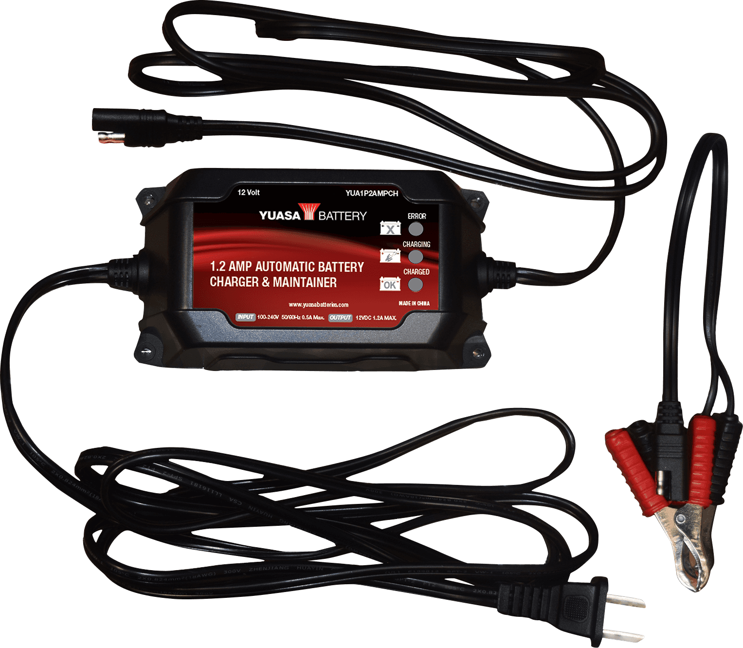 YUASA 3807-0661 Battery Charger/Maintainer - Automatic - 1.2 Amp/12 V