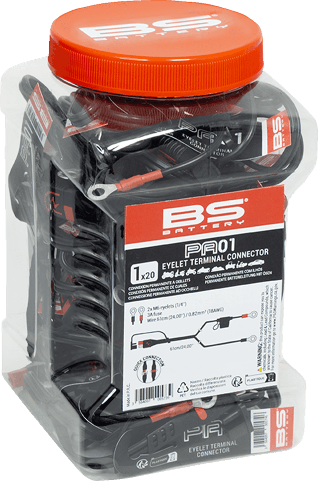 BS BATTERY 3807-0743 Eyelet Connector - Battery - Wire Terminal - Black/Red - 20 Pack — image 1 of 2