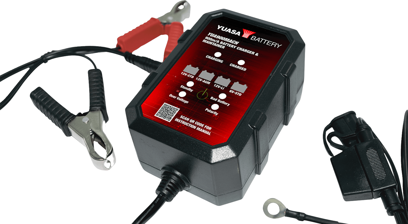 YUASA 3807-0775 Battery Charger/Maintainer - Automatic - 900 mA