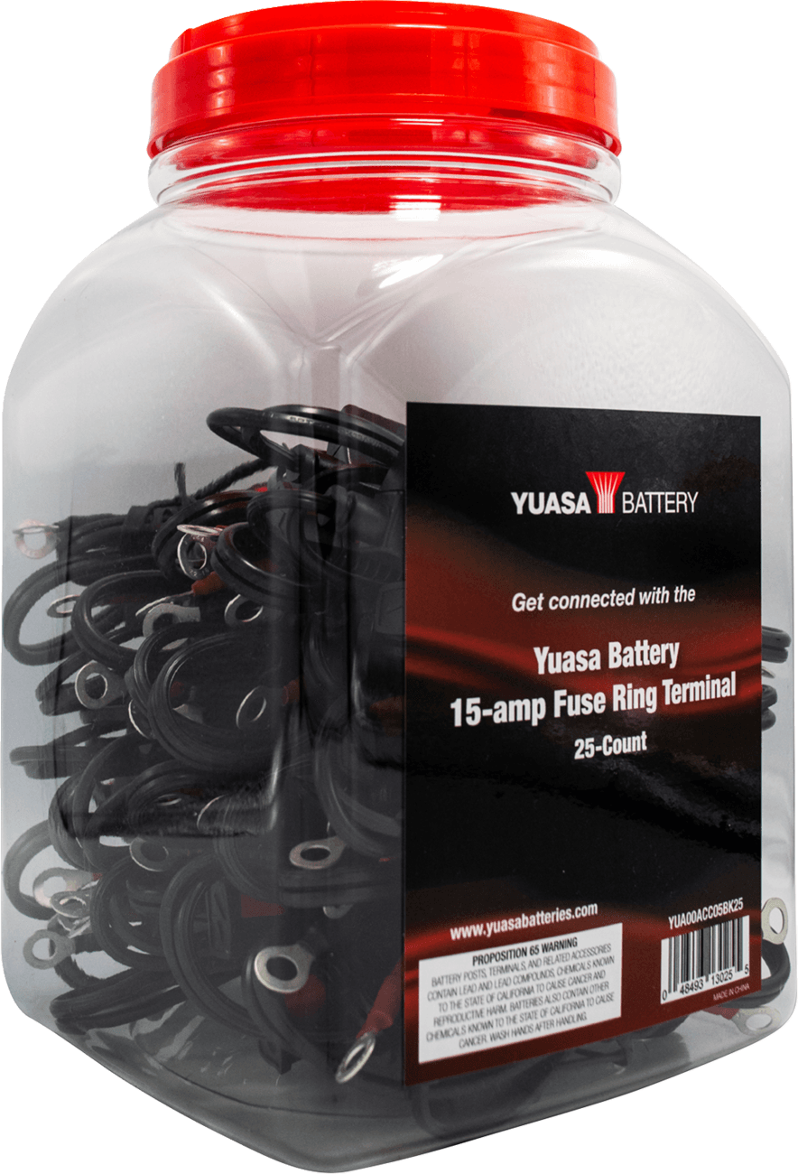 YUASA 3807-0777 Ring Terminals - Battery Charger - 15 A - 25 Pack