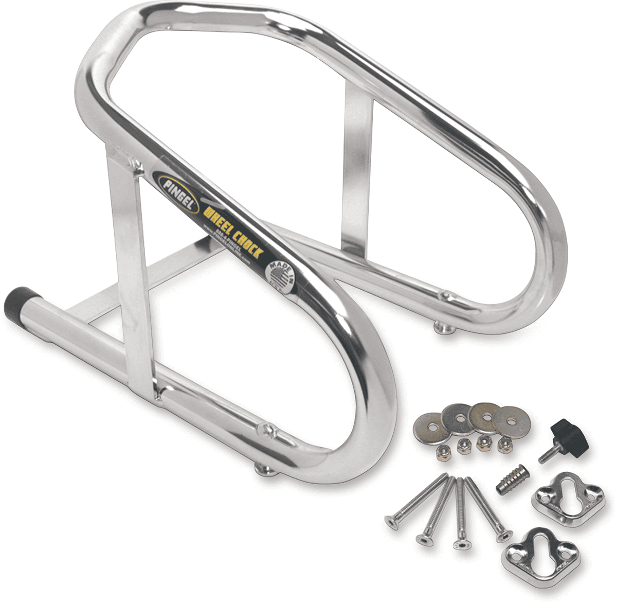 PINGEL 3911-0001 Wheel Chock - Removable - Chrome - 6-1/2"