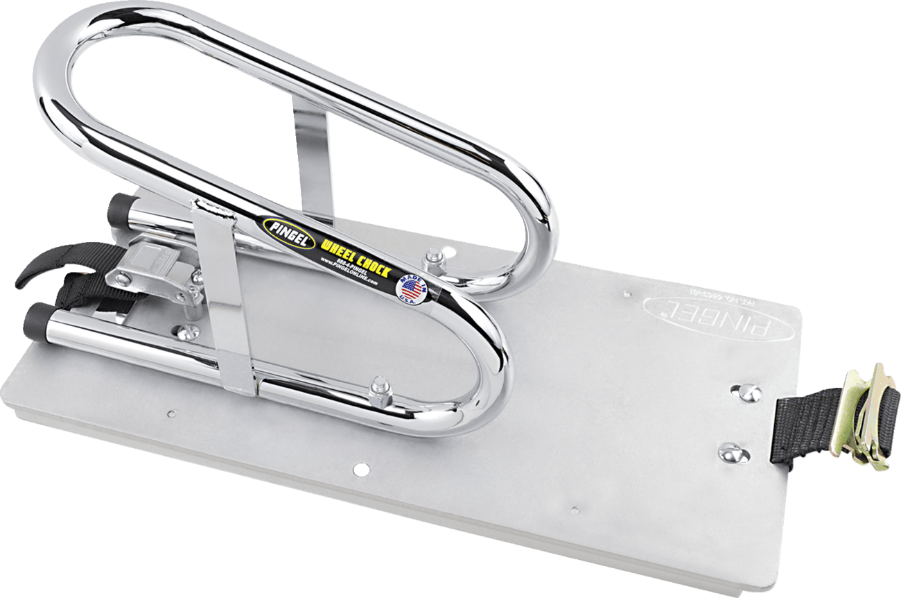 PINGEL 3911-0006 Wheel Chock - Series E-Track - Floor Mount - Removable - Chrome - 3-1/2"