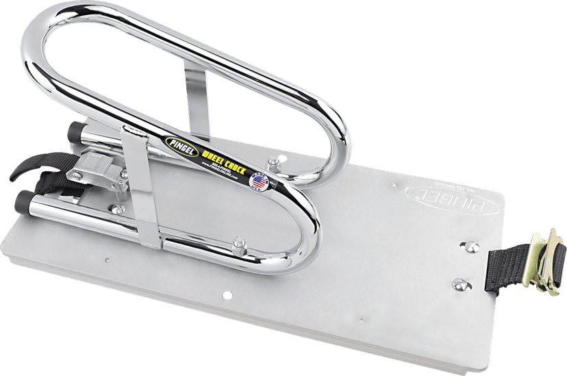 PINGEL 3911-0006 Wheel Chock - Series E-Track - Floor Mount - Removable - Chrome - 3-1/2"