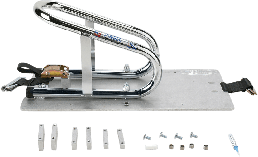 PINGEL 3911-0009 Wheel Chock - Series E-Track - Recessed - Removable - Chrome - 6-1/2"