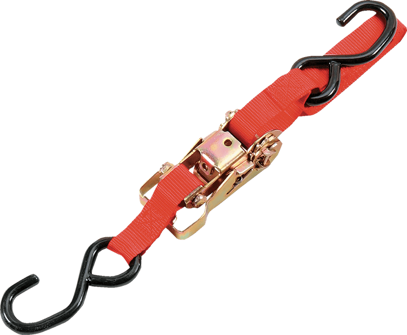 PARTS UNLIMITED 3920-0081 Heavy-Duty Ratchet Tie-Down - 1-1/2" x 6' - Red
