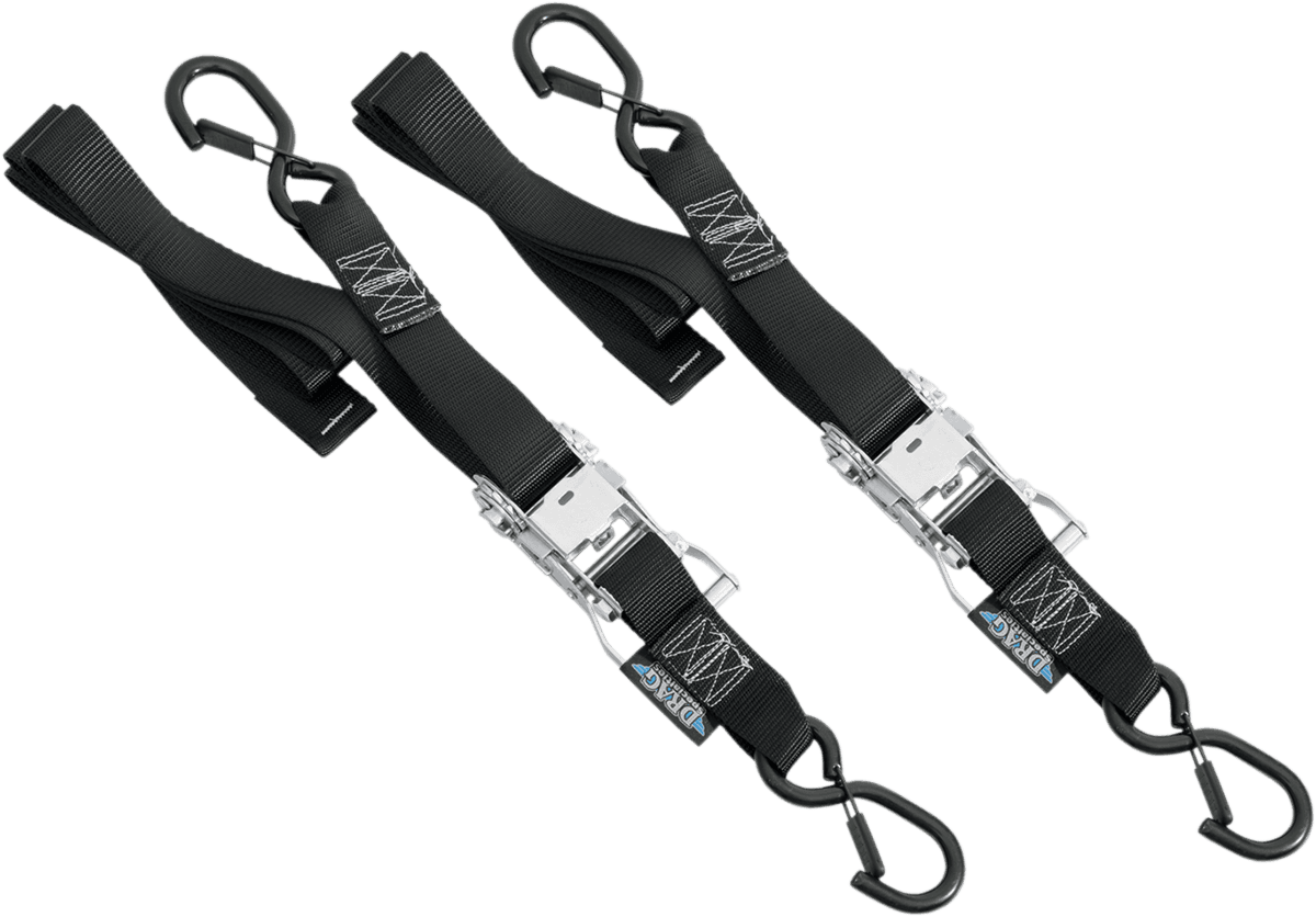DRAG SPECIALTIES 3920-0181 Ratchet Tie-Downs - 1-1/2" x 6' - Black