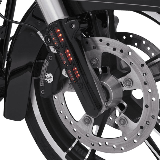 CIRO 0403-0137 Forkini Lower Leg Covers - Gloss Black - With LEDs — image 2 of 2