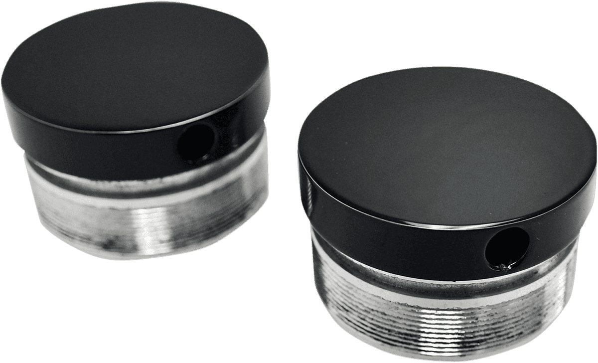 LA CHOPPERS 0404-0291 Flush-Mount Fork Cap - 49 mm - Gloss Black Powder Coat