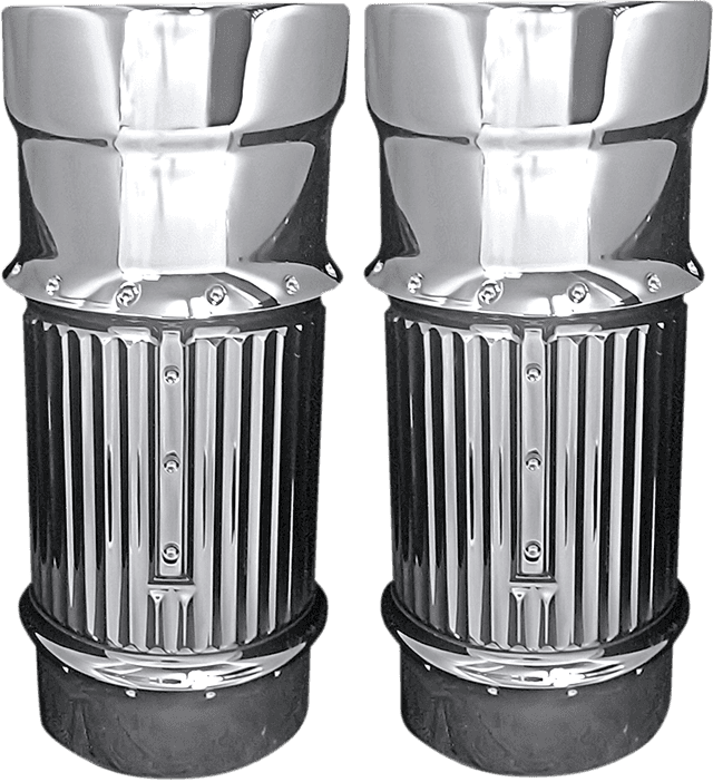 COVINGTONS 0411-0105 Fork Leg Bells - Chrome - Dimpled