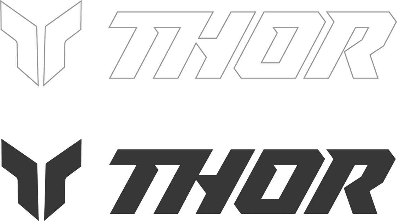 THOR 4320-2591 Decal Sheet - 3" - Black/White