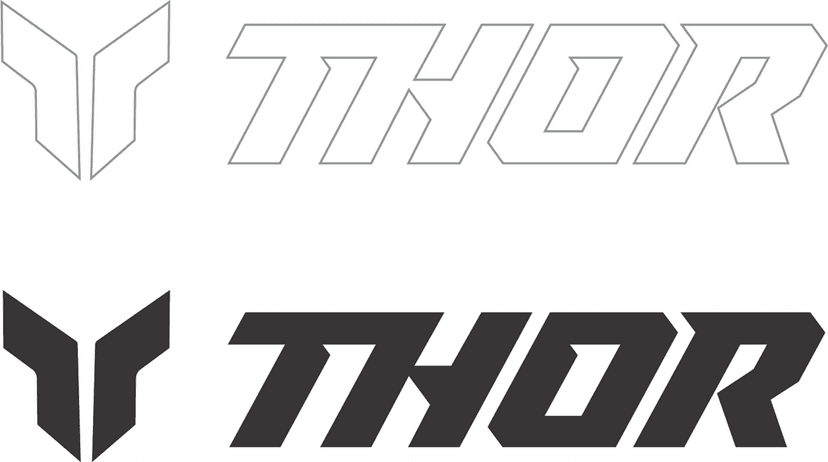 THOR 4320-2591 Decal Sheet - 3" - Black/White
