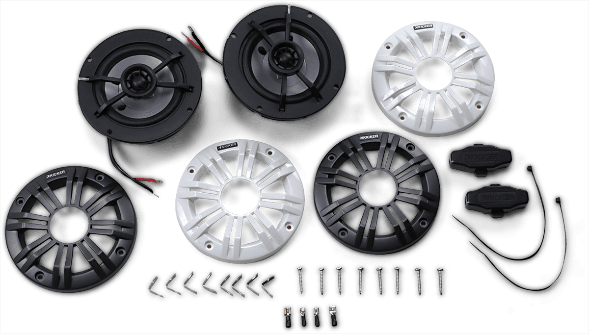 KICKER 4405-0591 All-Weather 4" 2-way 2 Ohm Speakers