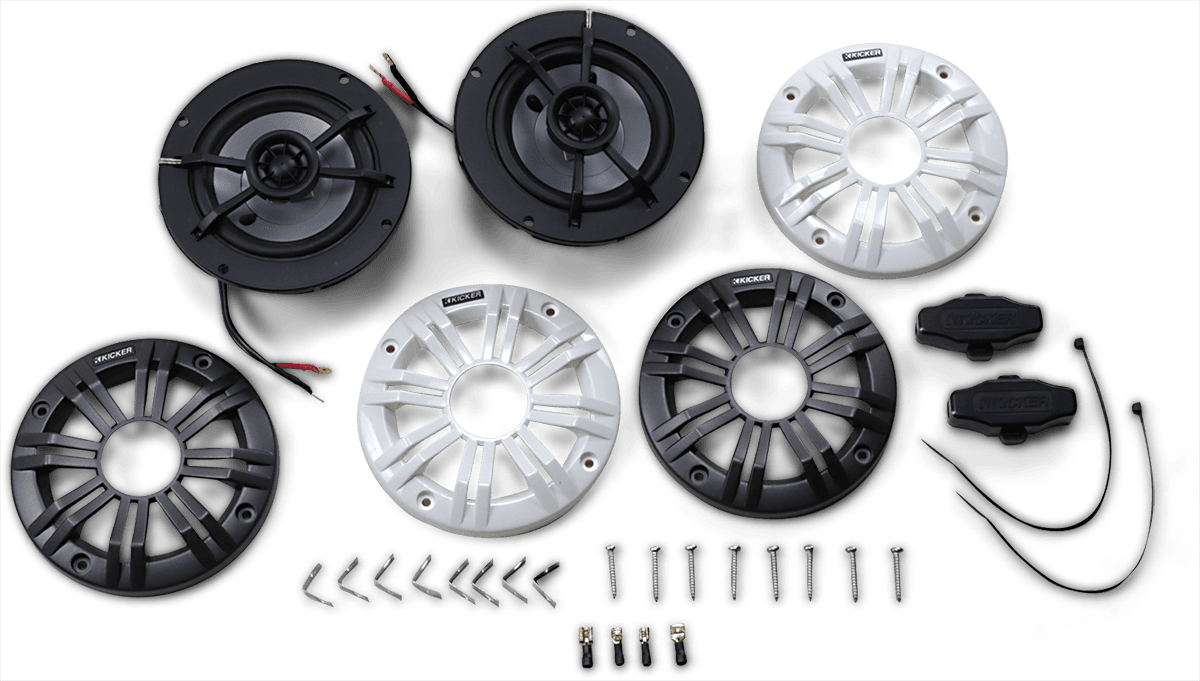 KICKER 4405-0591 All-Weather 4" 2-way 2 Ohm Speakers