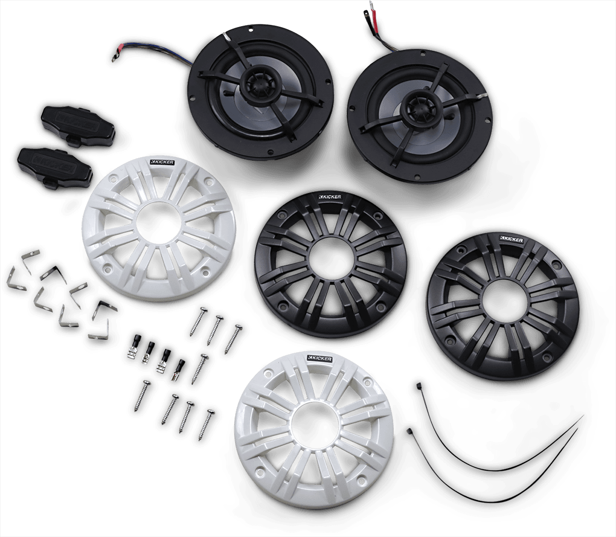 KICKER 4405-0592 All-Weather 4" 2-way 4 Ohm Speakers