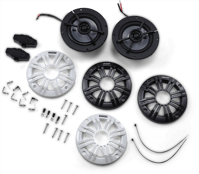 KICKER 4405-0592 All-Weather 4" 2-way 4 Ohm Speakers — image 1 of 2